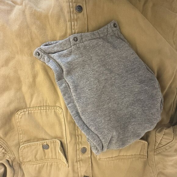 Jachs NY Men's Jacket Color Tan Size M Chore Utility Barn Coat Hood Snap Front - Picture 10 of 13